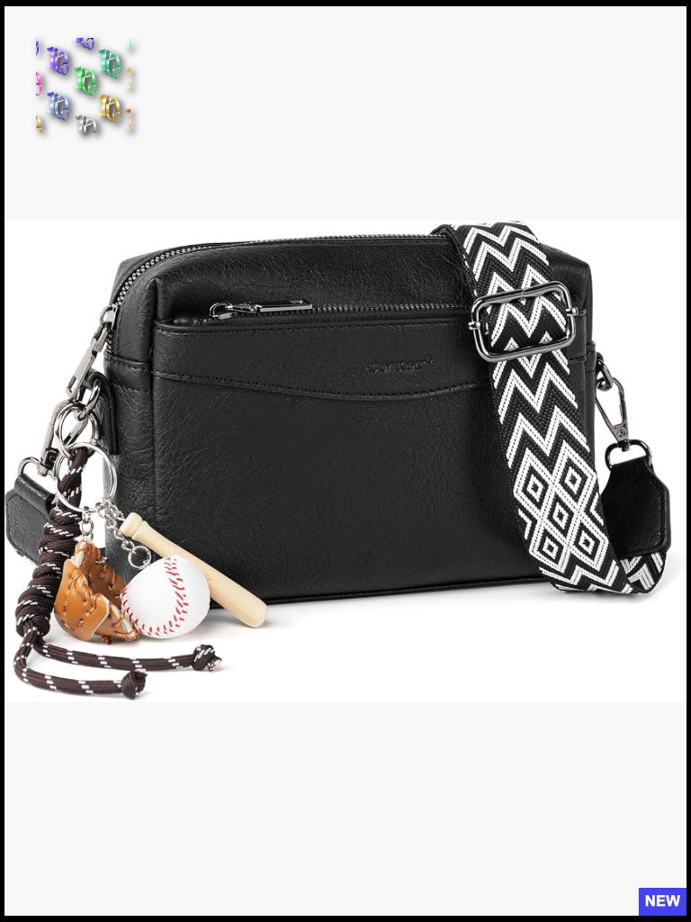 Triple Zip Crossbody Purse Vegan Leather Adjustable Strap Chic Minimal Everyday